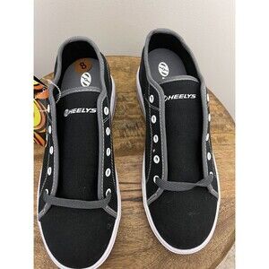 Heelys Mens Canvas Skate Sneakers Size 7 Black Lace Up Convertible Shoes